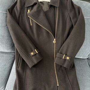 Michael Kors Black wool coat  with Gold Accents